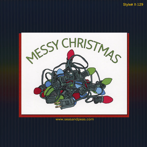 Messy Christmas Tangled Lights Christmas Card
