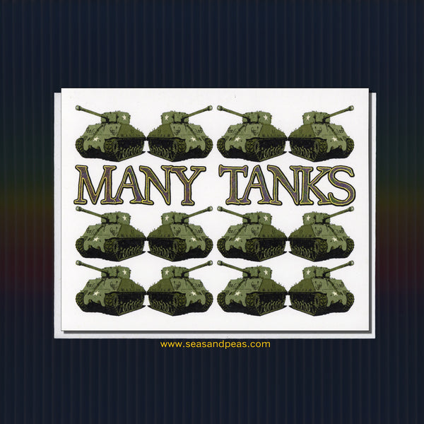 Many Tanks Thank You Card - Seas and Peas