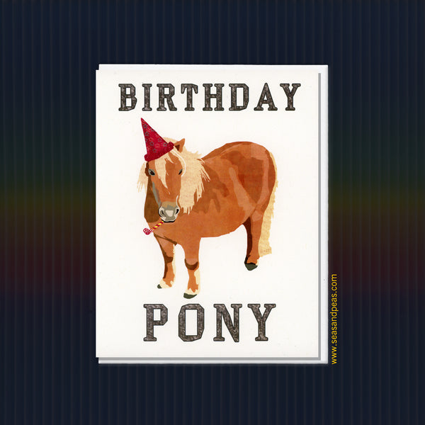 Birthday Pony Birthday Card - Seas and Peas