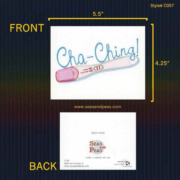 Cha-Ching! Pregnancy Test Pregnancy Card