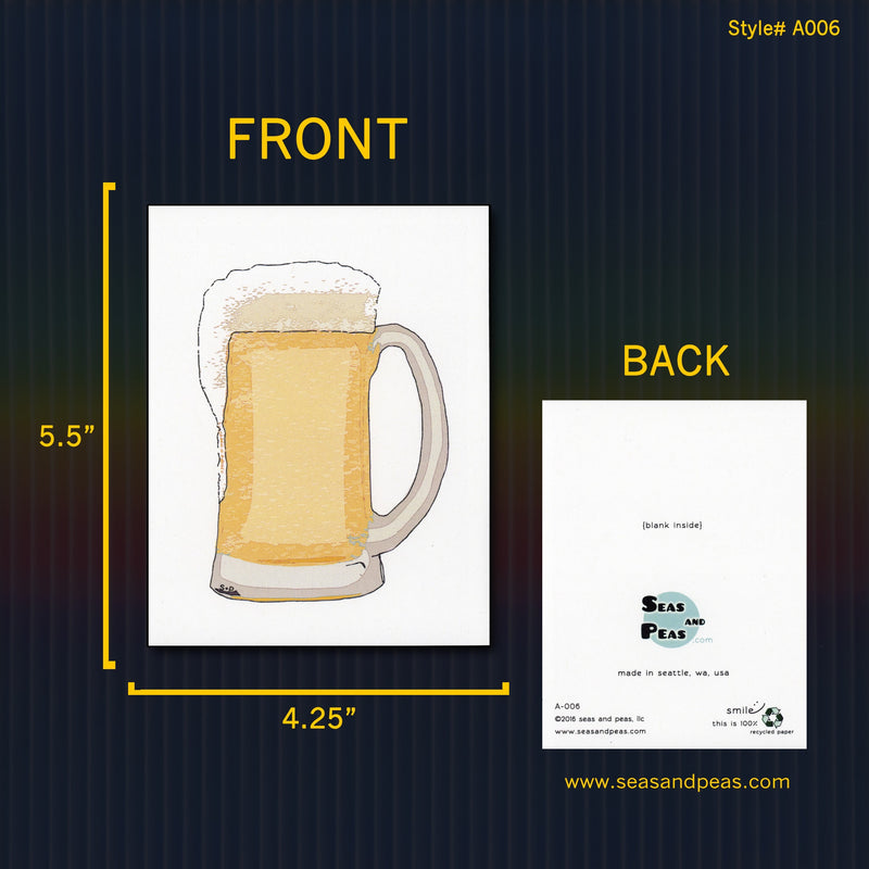 Mug of Beer All-Occasion Blank Greeting Card