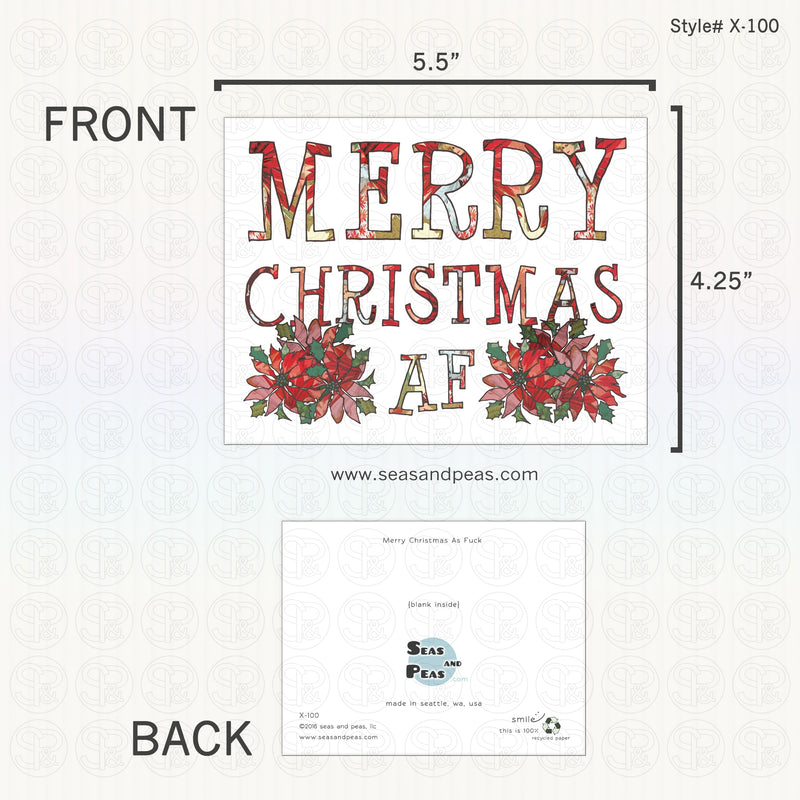 Merry Christmas AF Christmas Card - Mature