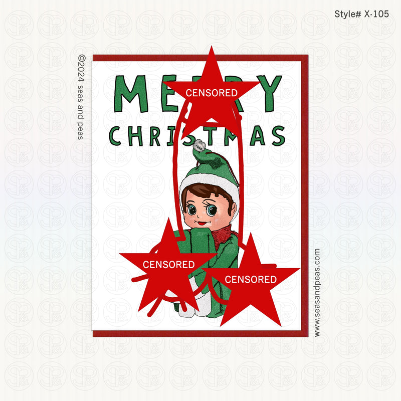 Crudely Defaced Christmas Card - Mature