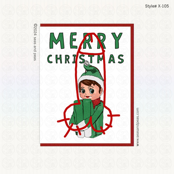 Crudely Defaced Christmas Card - Mature