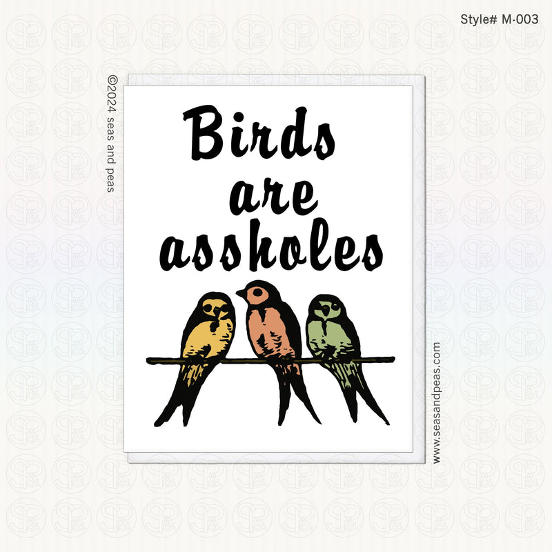 Birds Are A**holes Greeting Card - Mature