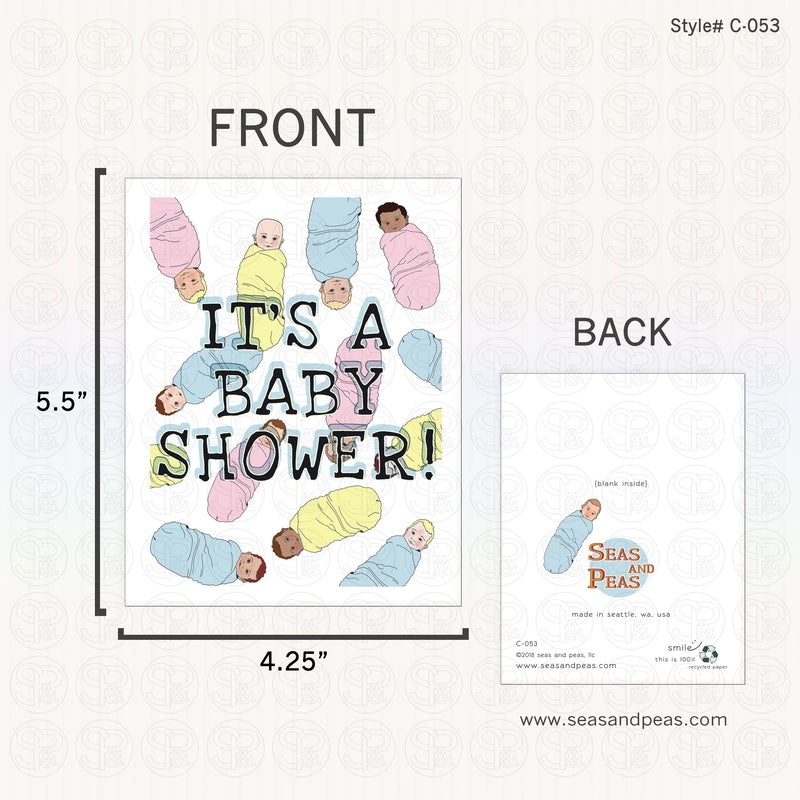 Raining Babies Baby Shower Card