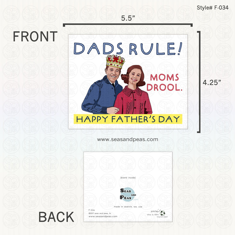 Dads Rule Moms Drool Father's Day Card