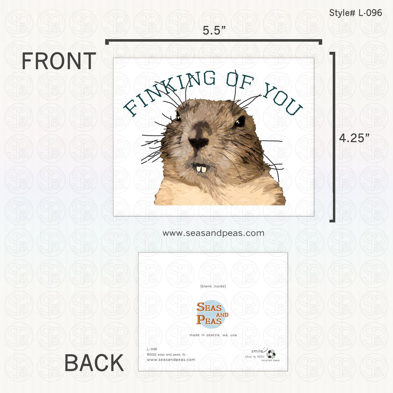 "Finking of You" Gopher Thinking of You Card