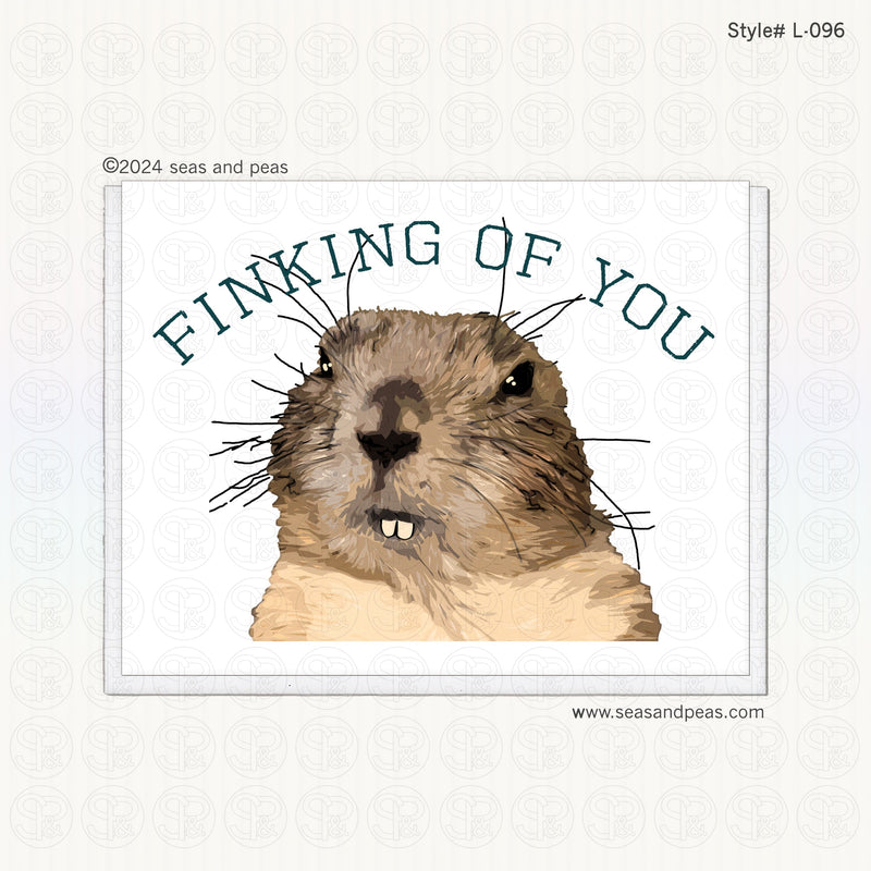 "Finking of You" Gopher Thinking of You Card