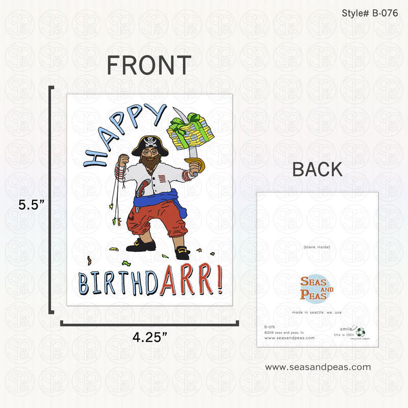 "Happy Birthdarr!" Pirate Birthday Card
