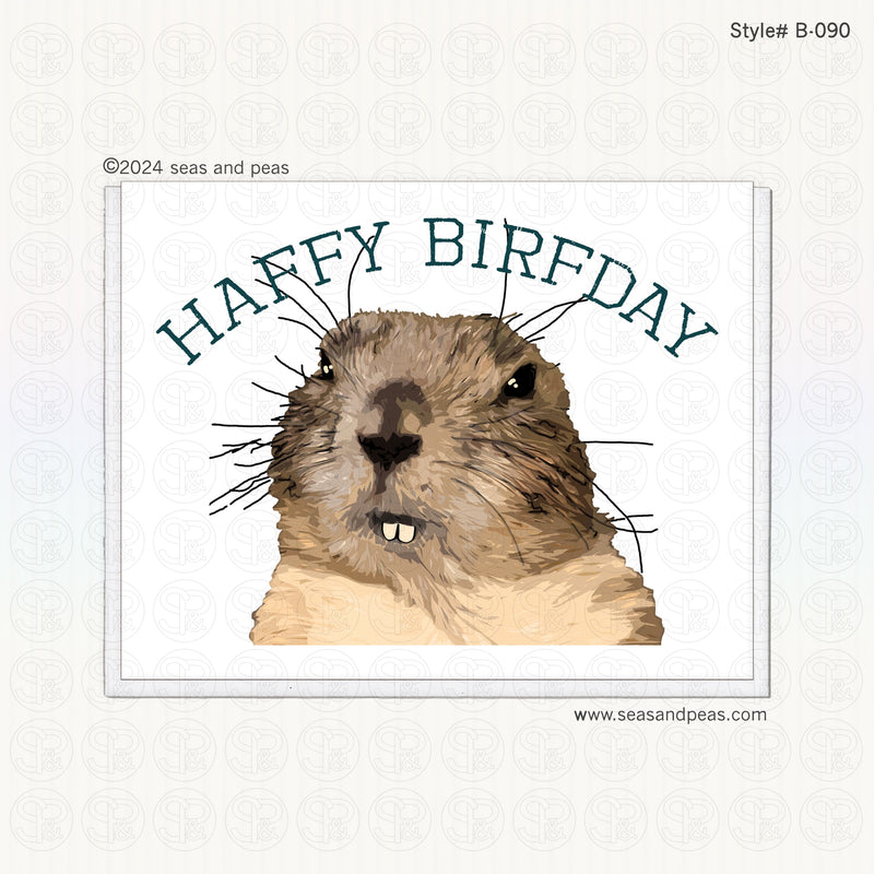 "Haffy Birfday" Gopher Birthday Card