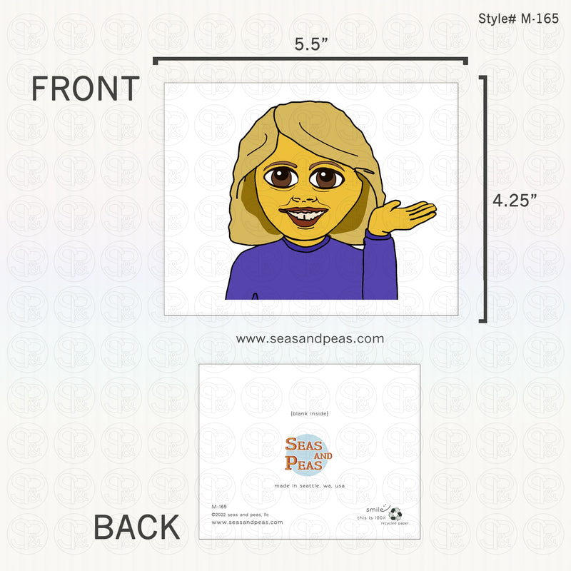 Hair Flip Emoji All-Occasion Blank Greeting Card