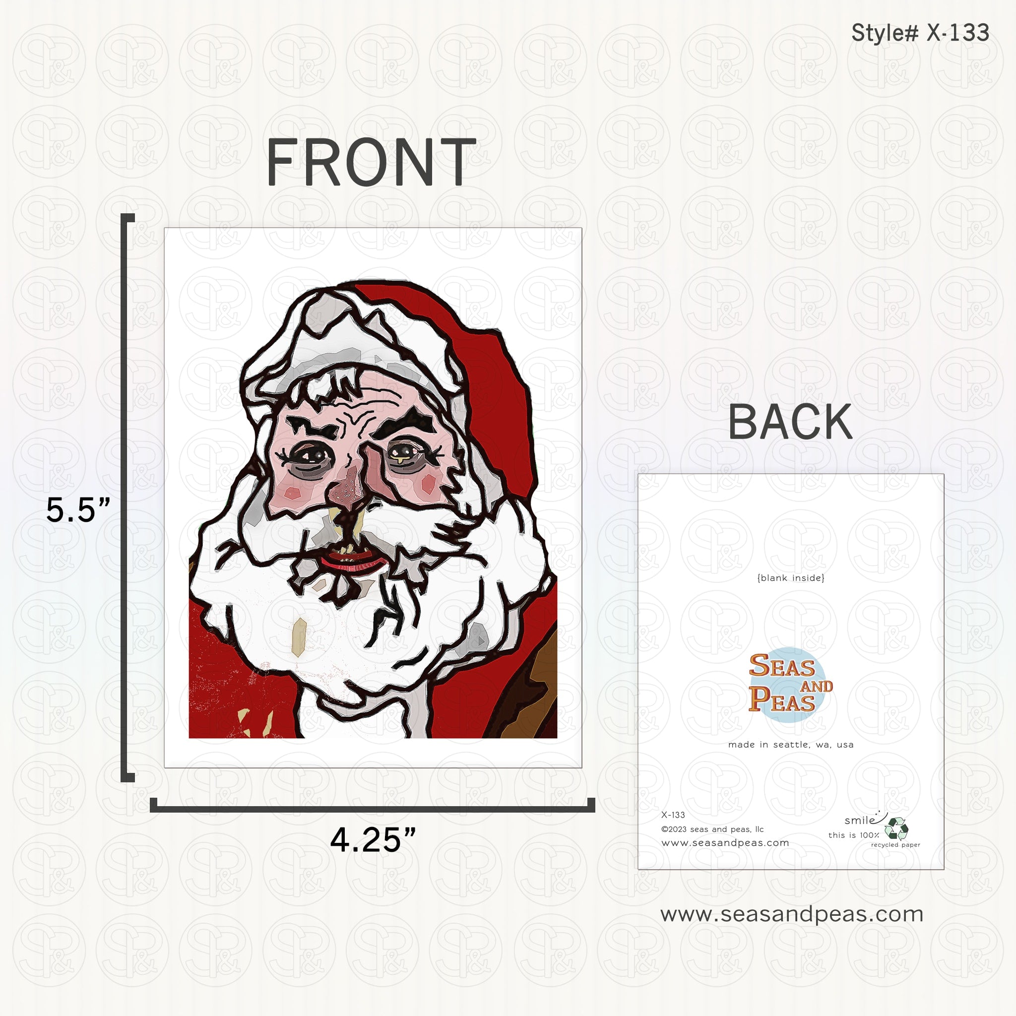 Hot-Mess Santa Christmas Card – Seas and Peas