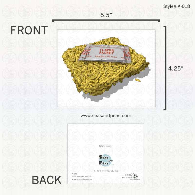 Instant Ramen Blank Greeting Card