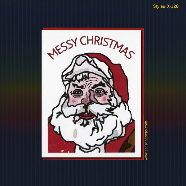 Messy Christmas Hot-Mess Santa Christmas Card