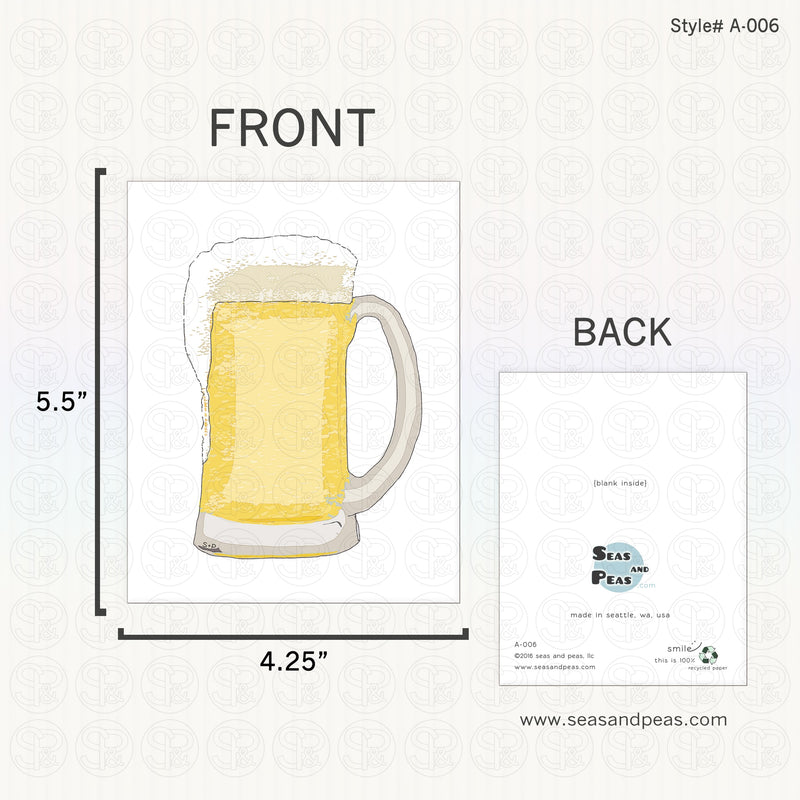 Mug of Beer All-Occasion Blank Greeting Card