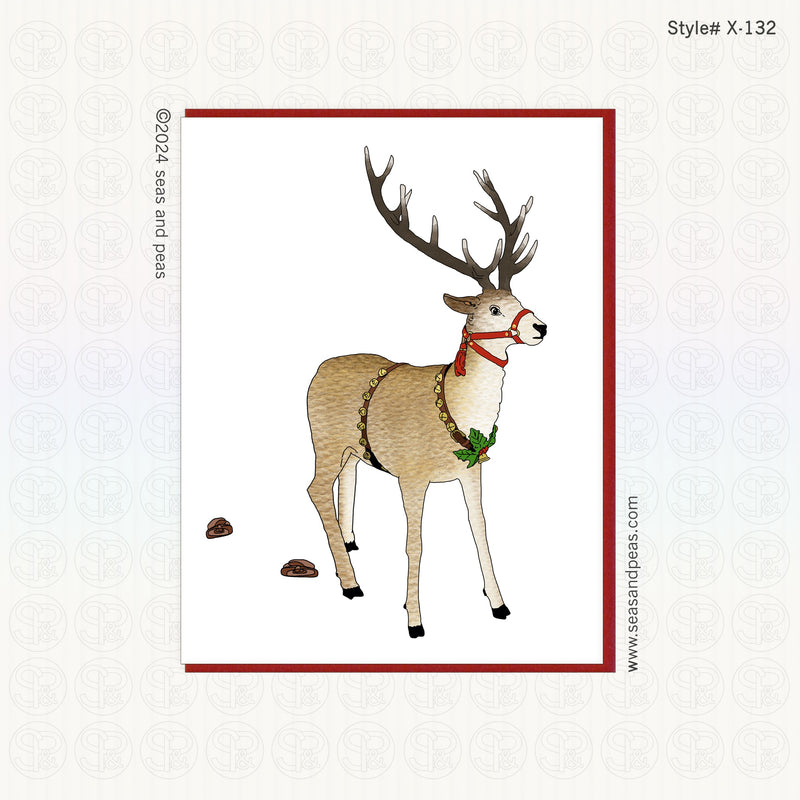 Pooping Reindeer Christmas Card