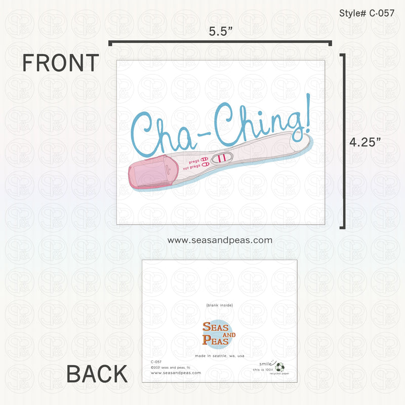 Cha-Ching! Pregnancy Test Pregnancy Card