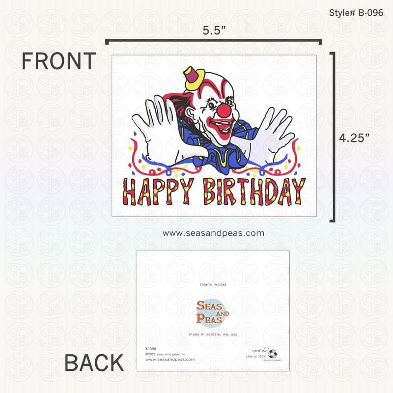 Handsy Creepy Clown Birthday Card