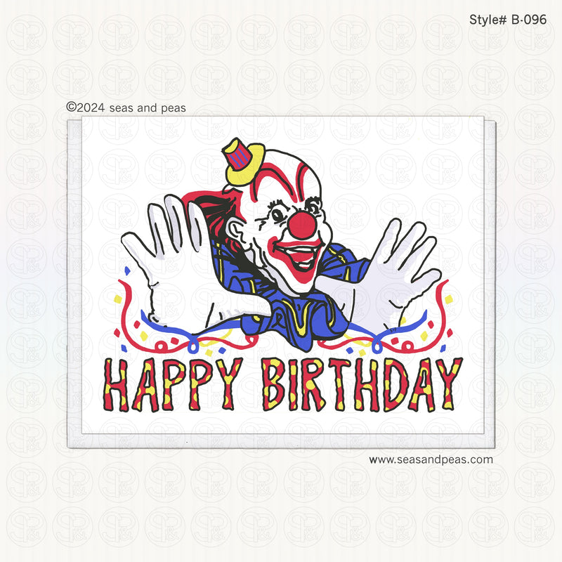 Handsy Creepy Clown Birthday Card