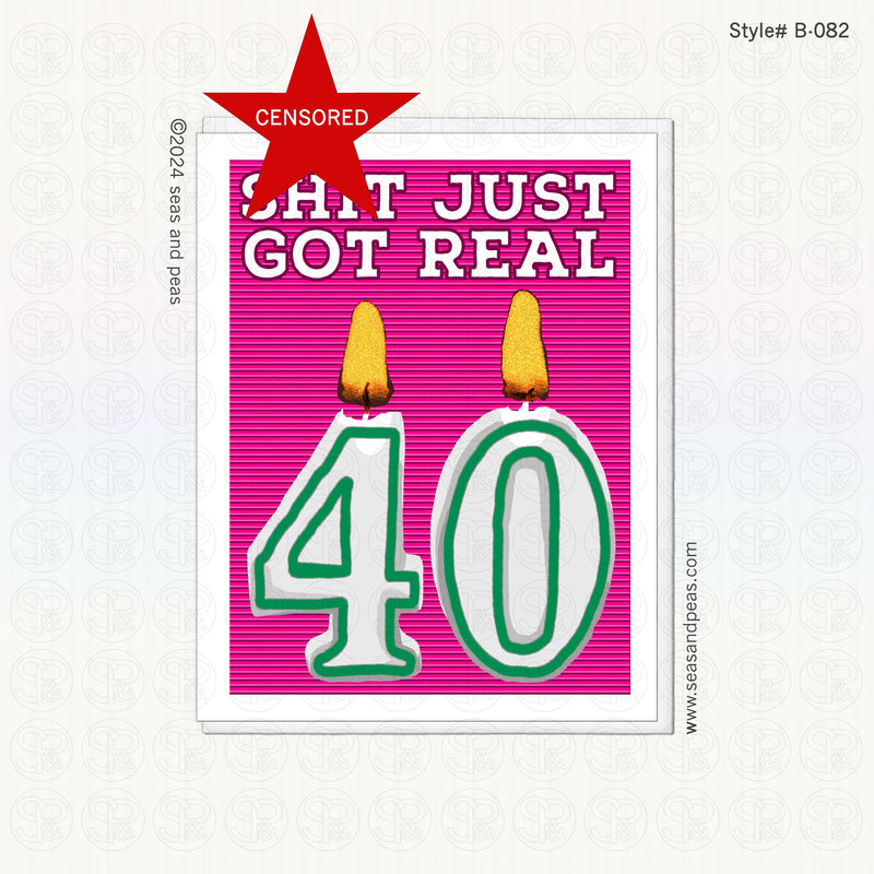 Sh*t Just Got Real 40th Birthday Card