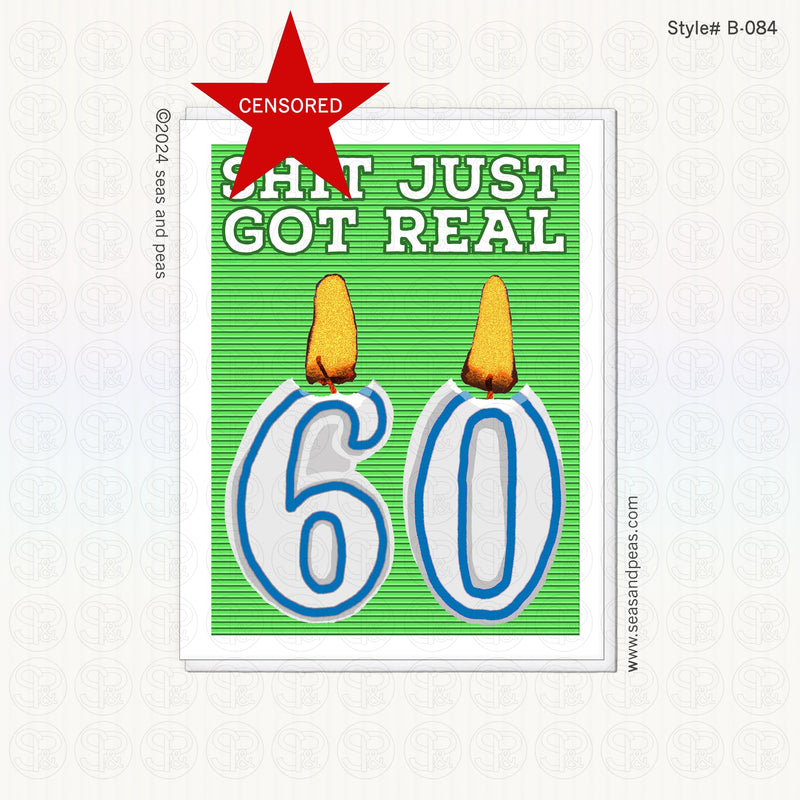 Sh*t Just Got Real 60th Birthday Card