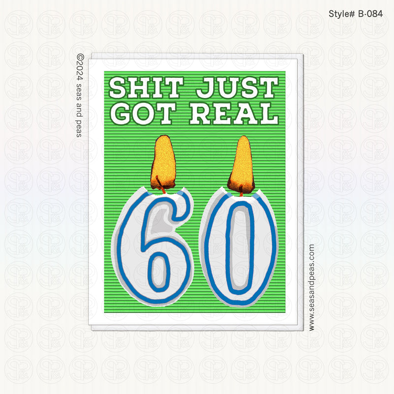 Sh*t Just Got Real 60th Birthday Card