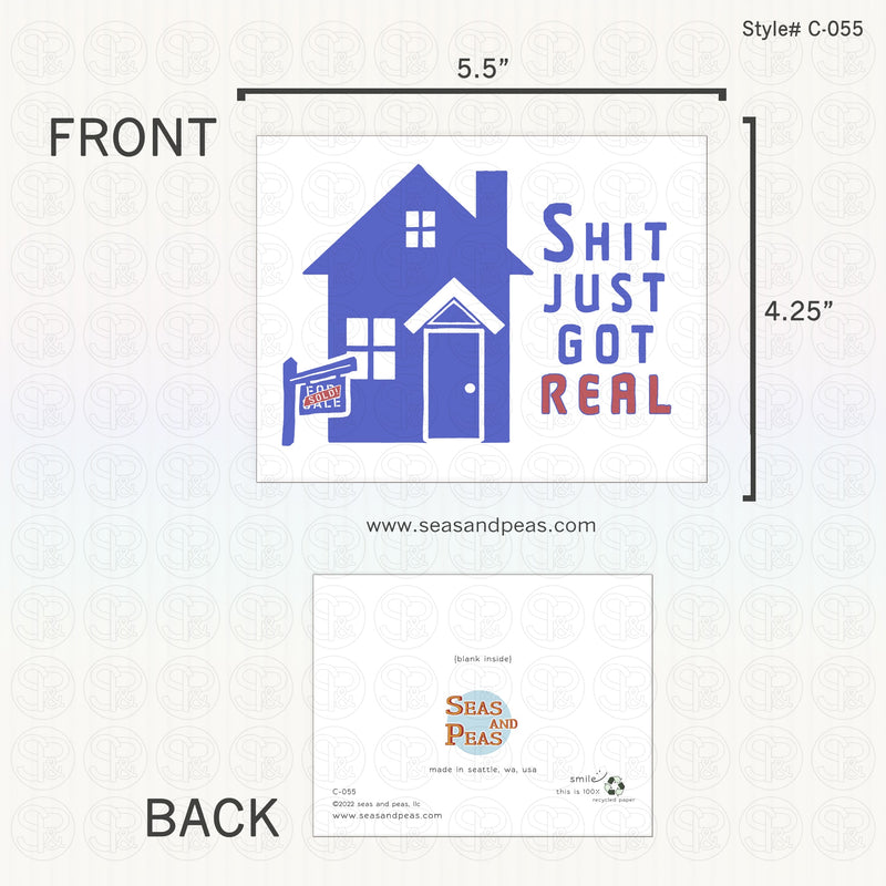 Sh*t Just Got Real New Home Congratulations Card