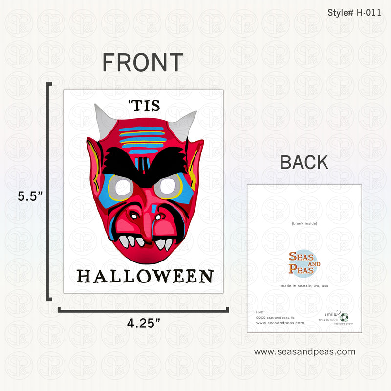 Demon Mask Halloween Card