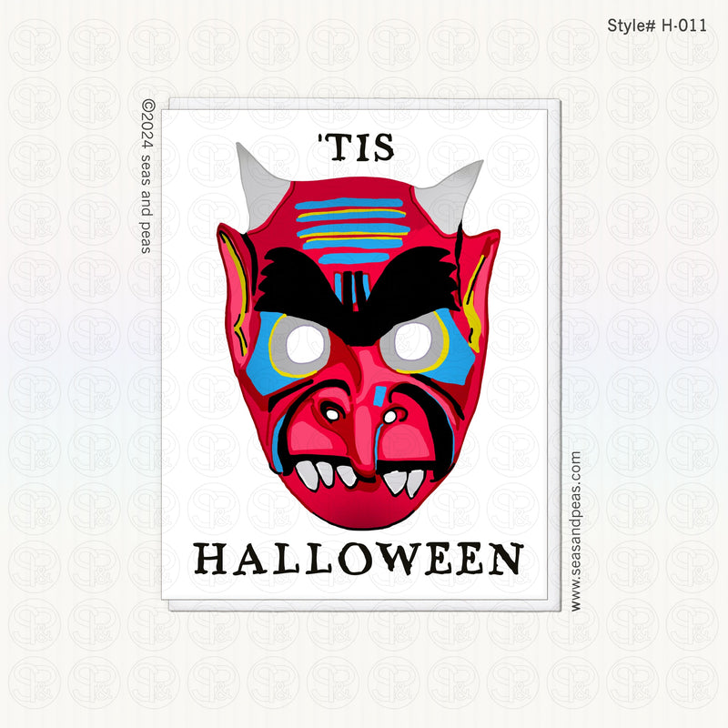 Demon Mask Halloween Card