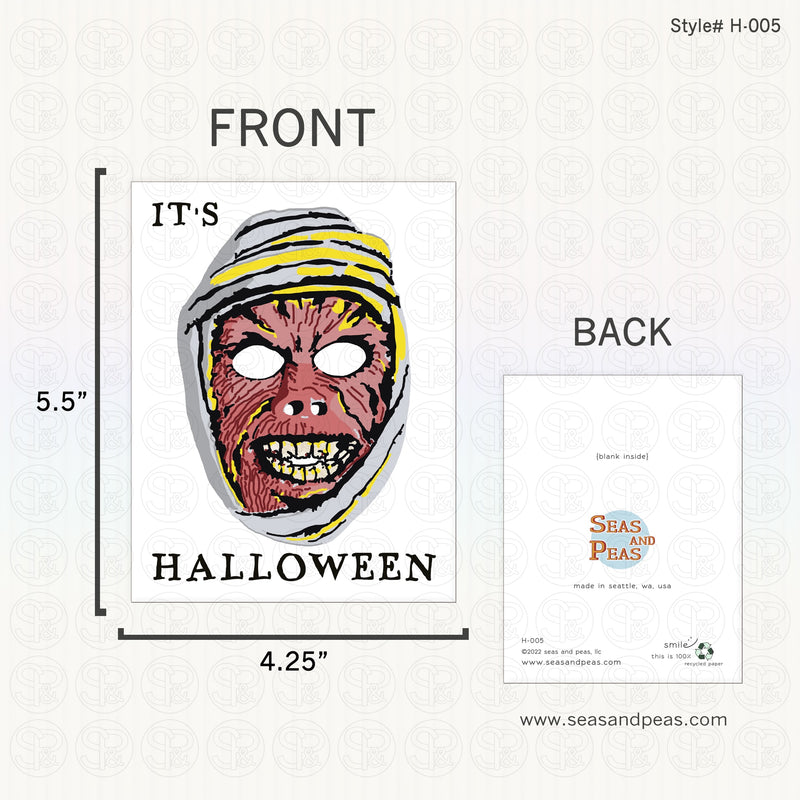 Mummy Mask Halloween Card