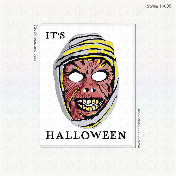 Mummy Mask Halloween Card