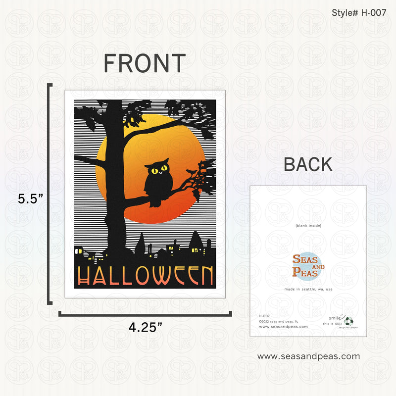 Owl & Moon Halloween Card