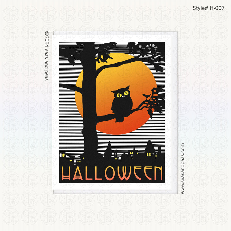 Owl & Moon Halloween Card