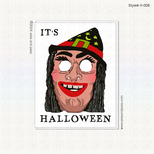 Witch Mask Halloween Card