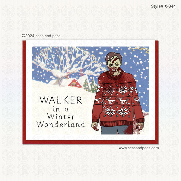 Walker in a Winter Wonderland Christmas Card