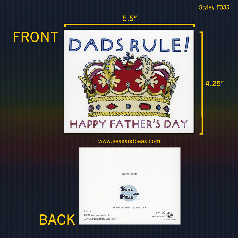 Dads Rule Father's Day Card - Seas and Peas