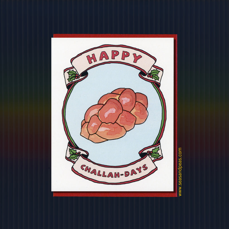 Happy Challah Days Holiday Hanukkah Card - Seas and Peas