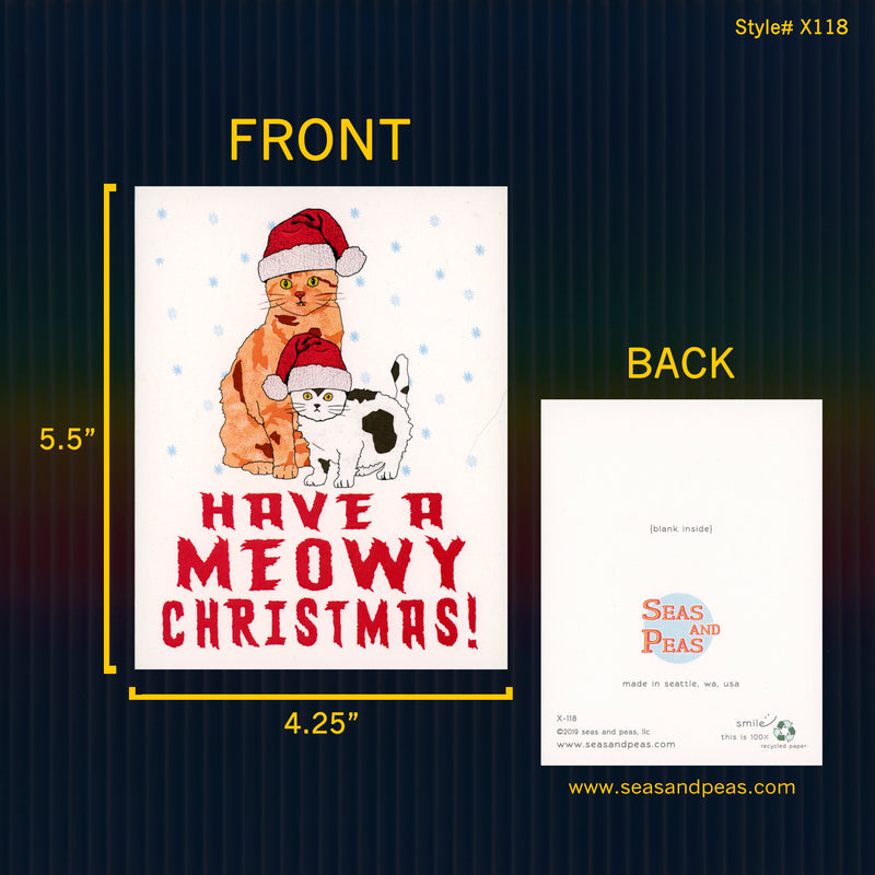 Have A Meowy Christmas Card - Seas and Peas