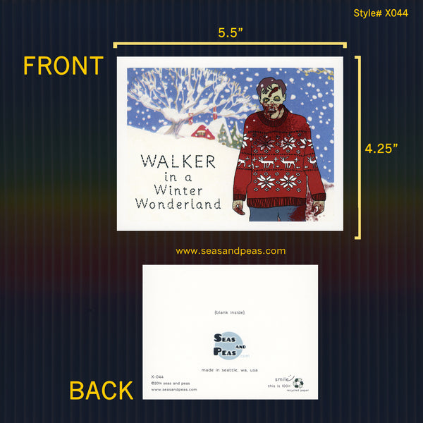 Walker in a Winter Wonderland Christmas Card - Seas and Peas