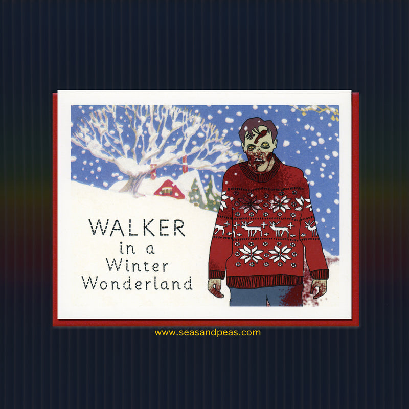 Walker in a Winter Wonderland Christmas Card - Seas and Peas