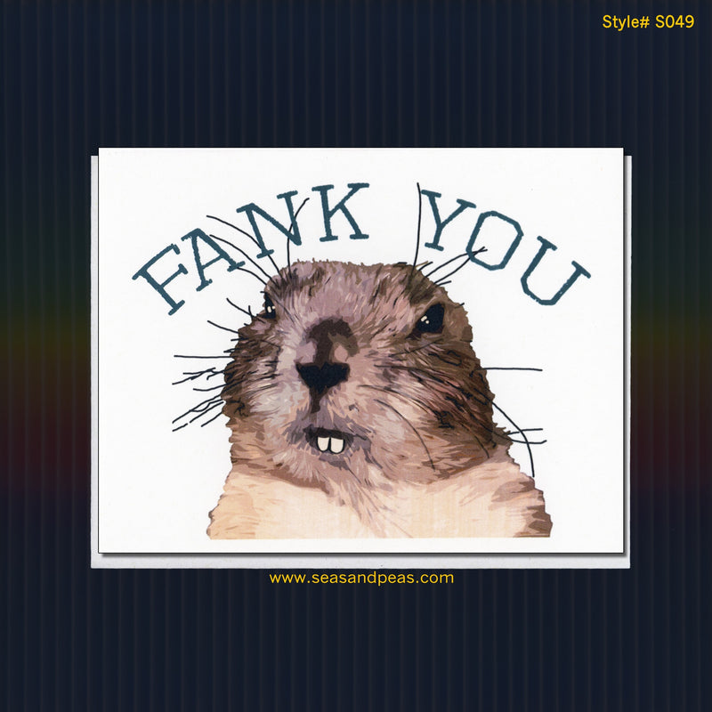 "Fank You" Gopher Thank You Card