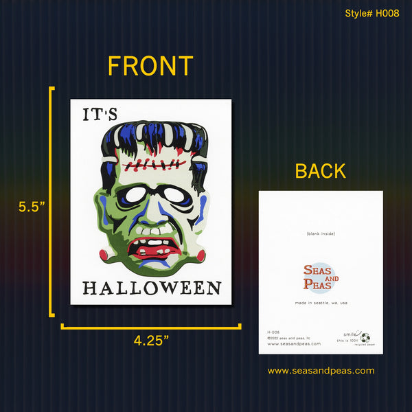 Frankenstein Monster Mask Halloween Card