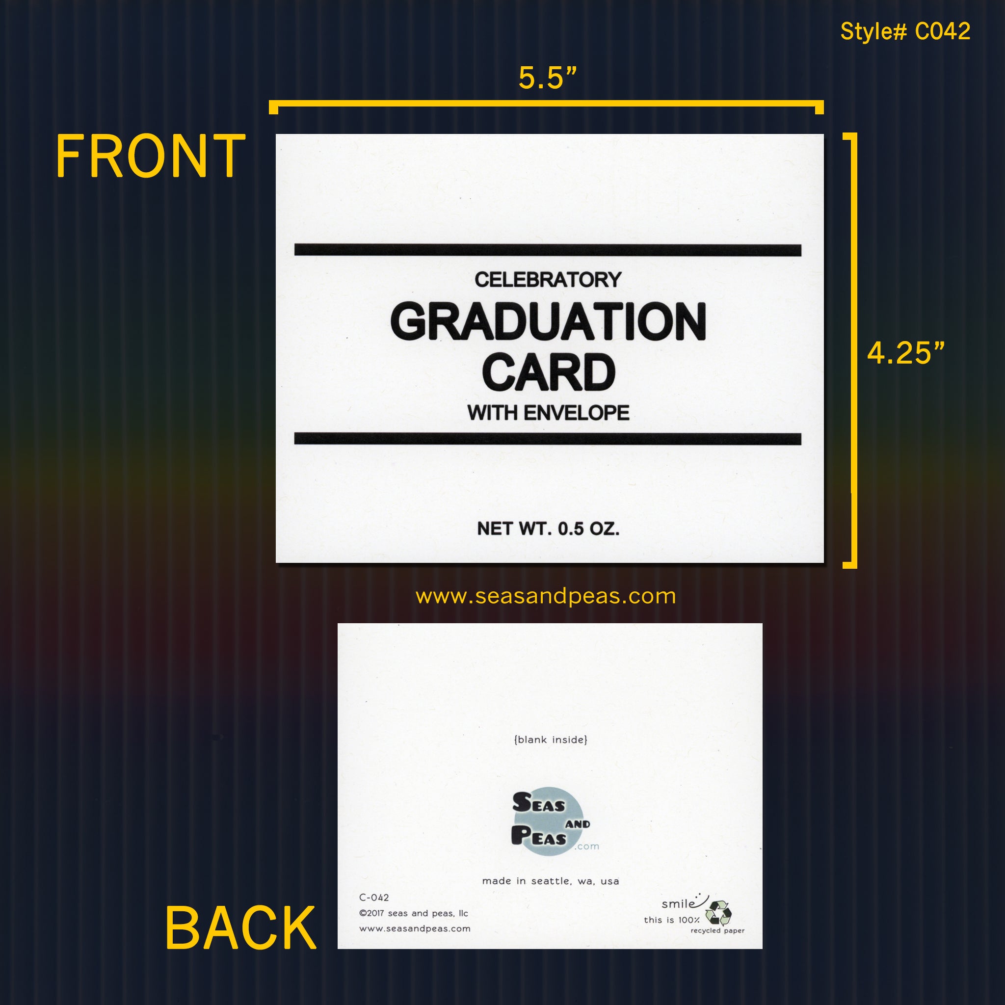 Generic Graduation Card – Seas and Peas