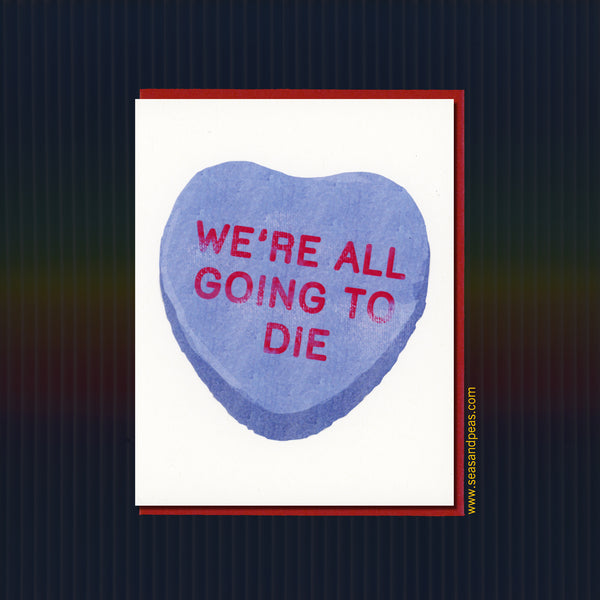 Goth Conversation Heart Valentine Card - Seas and Peas