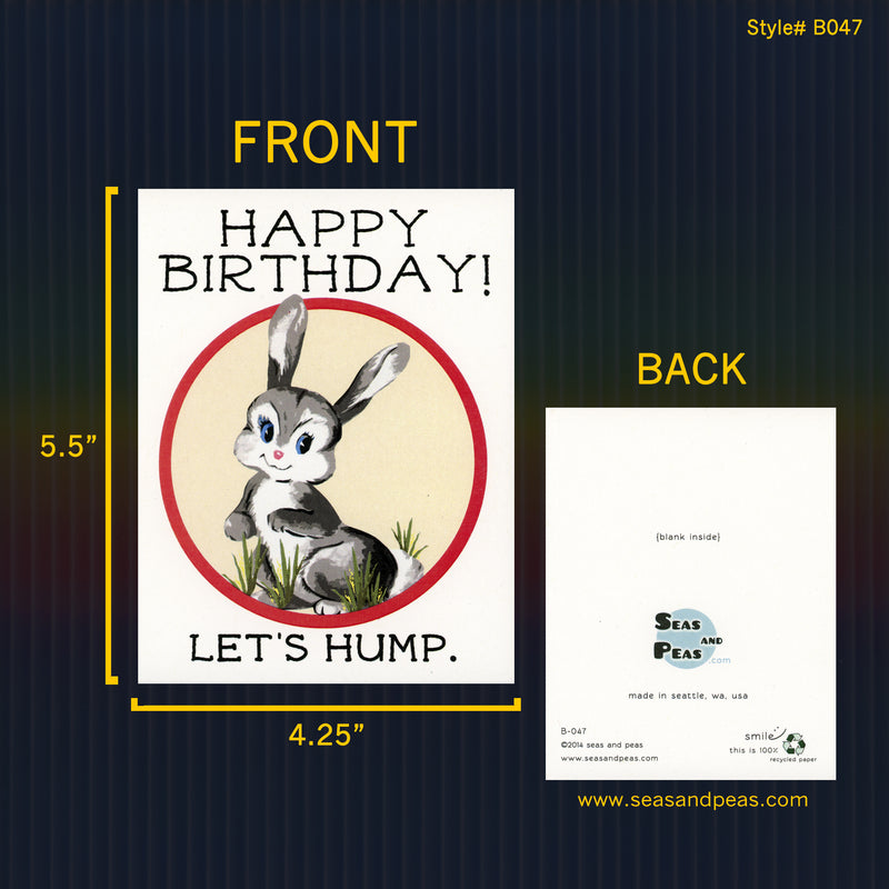 Let's Hump Birthday Card - Seas and Peas