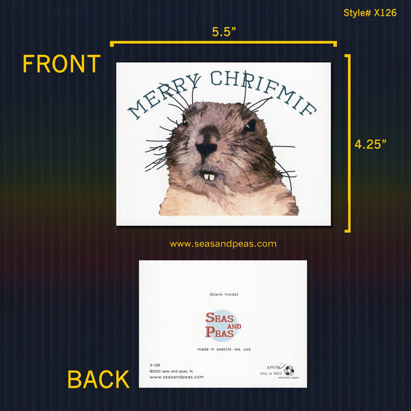 "Merry Chrifmif" Gopher Christmas Card
