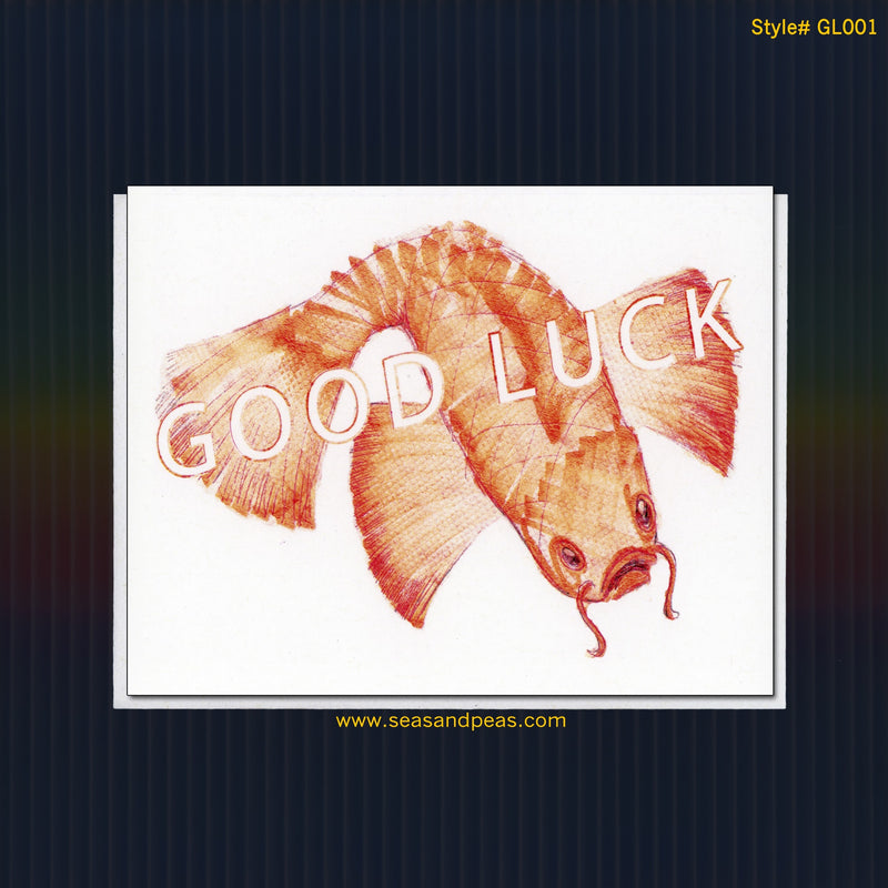 Orange Fish Good Luck Card