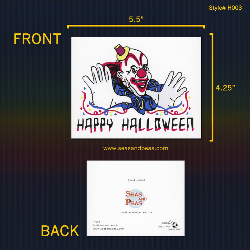 Handsy Creepy Clown Halloween Card