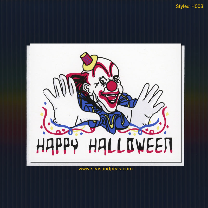 Handsy Creepy Clown Halloween Card